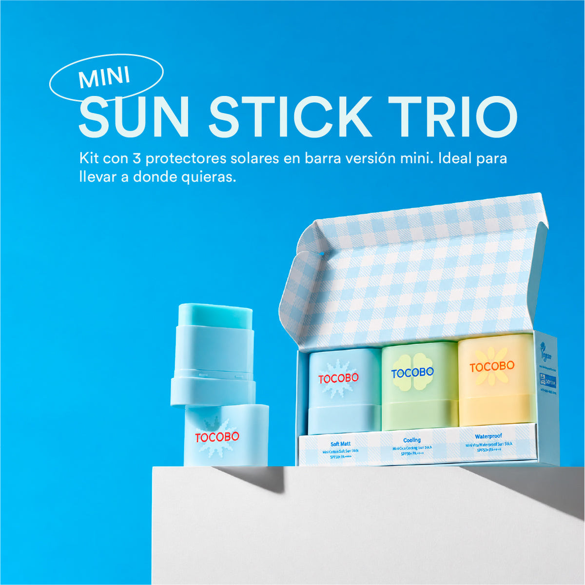 Trío de Mini Protectores Solares en Barra