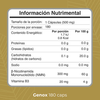 BIOBO LABD revigen genox 180caps 500mg vegetal