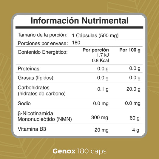 BIOBO LABD revigen genox 180caps 500mg vegetal
