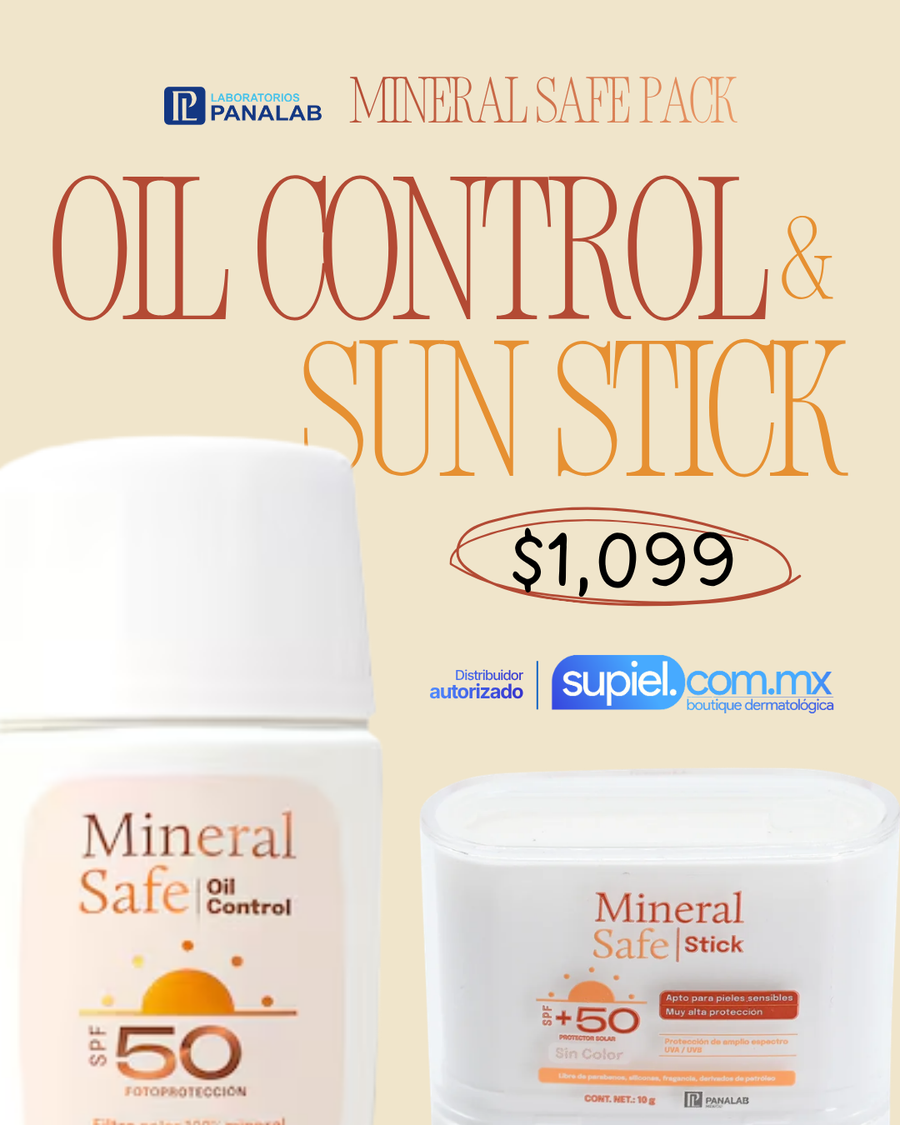 MINERAL SAFE PACK • Oil control tono medio 50ml + Stick 10gr